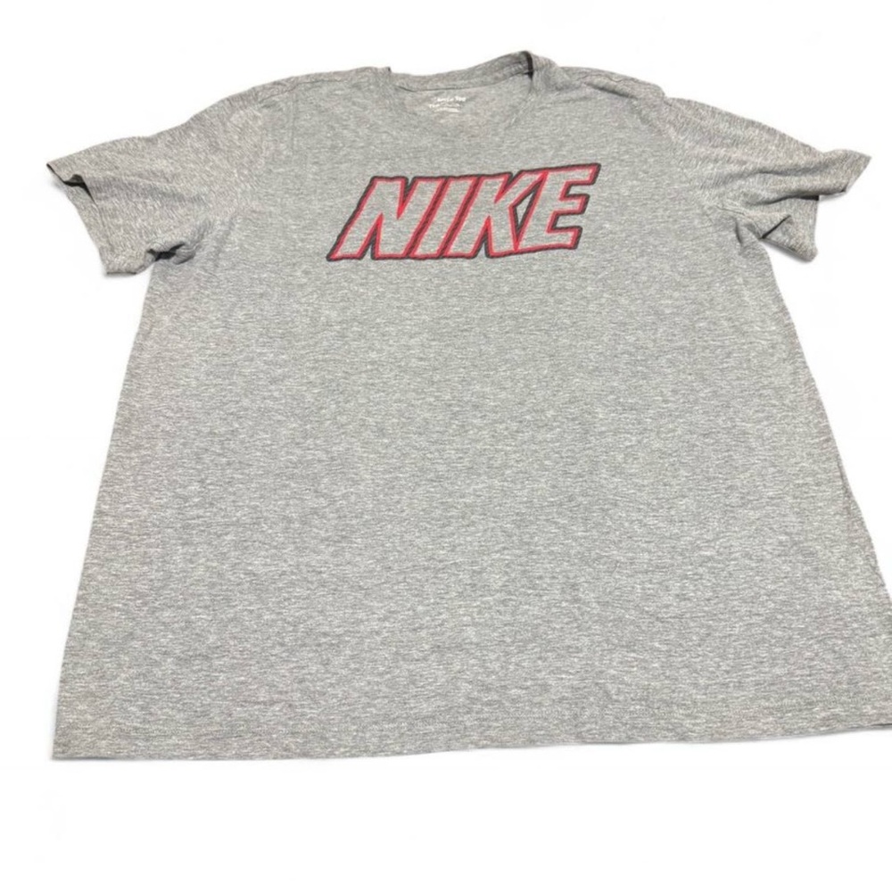 Nike Heather Gray T-Shirt with Red Logo